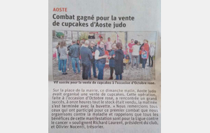 article du Dauphiné pour  la vente de cupcakes (Octobre rose)