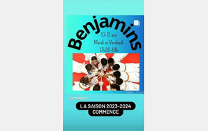 Benjamins 10-12ans année 2012 / 2013.