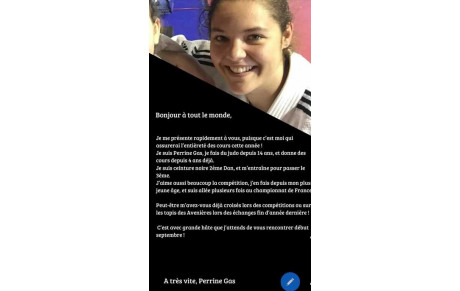 Perrine nouvelle prof à AOSTE JUDO