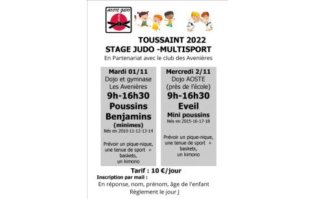 stage vacances Toussaint