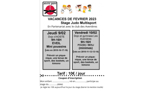 Stage Vacances Février