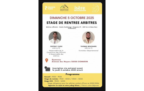Stage de rentrée Arbitres